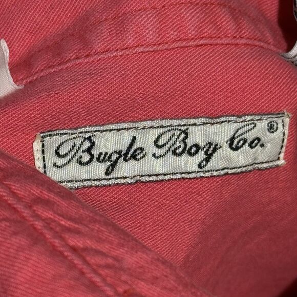 Vintage Bugle Boy Shirt Men's Medium Pink Button Up Short Sleeve 90s Casual EUC - Picture 9 of 11